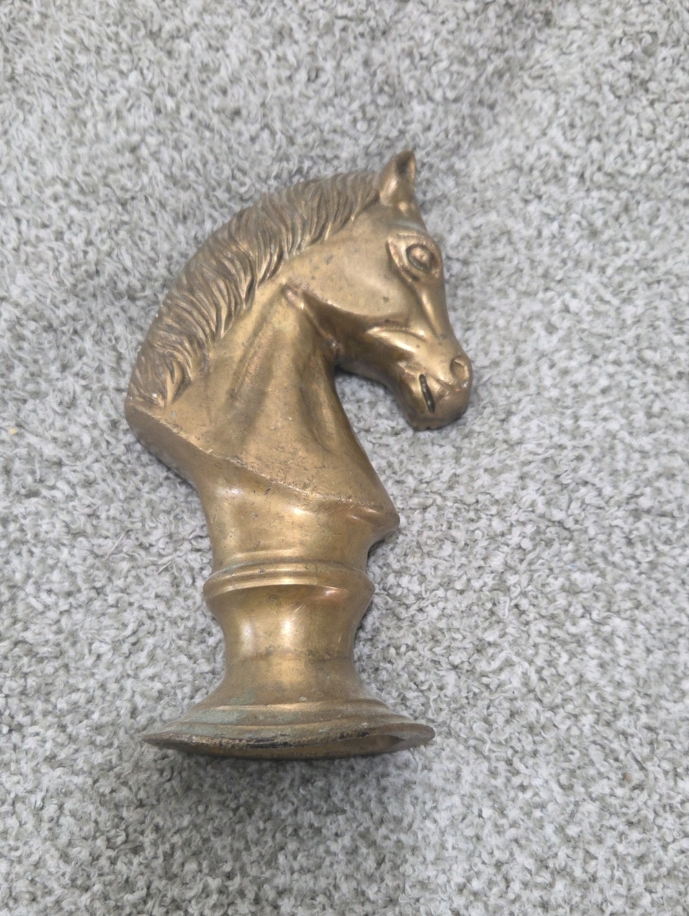 Antique Brass Horse Head Figurine - Decorative Accent